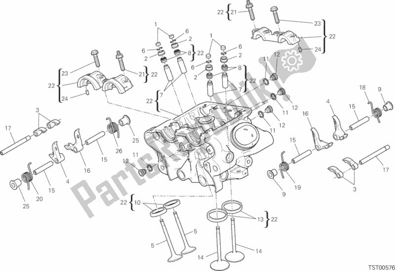 All parts for the Vertical Head of the Ducati Diavel Xdiavel S USA 1260 2016
